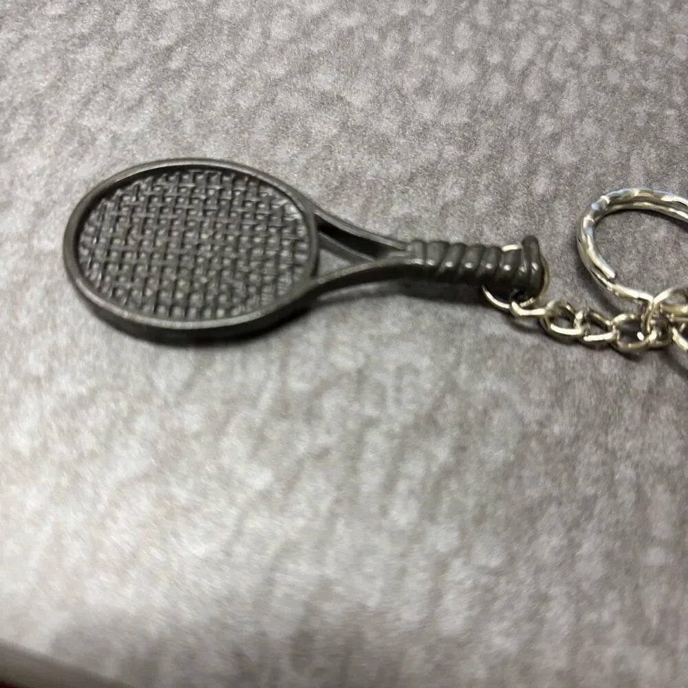 Tennis Racket Metal Keychain *New*